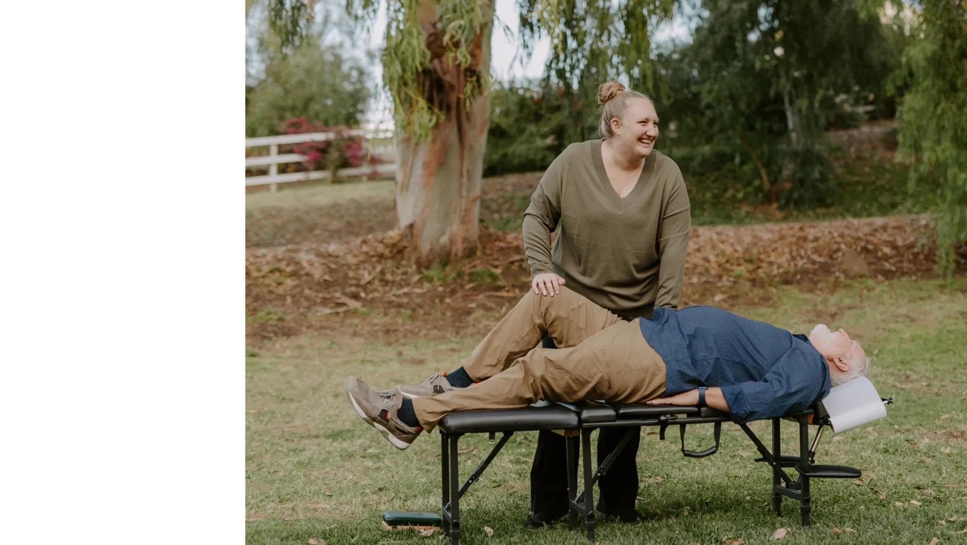 Dr. Caitlin Walker providing sciatica relief in Oceanside using the Blair upper cervical technique
