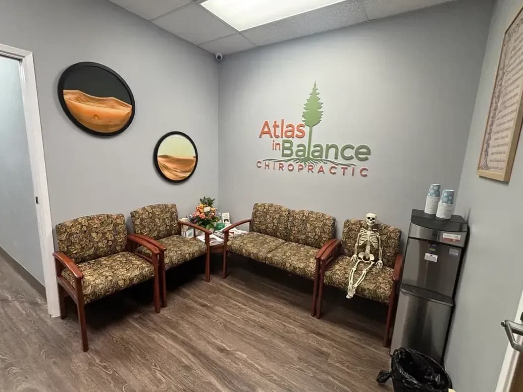 The waiting room at Atlas in Balance in Oceanside, where your first visit for menstrual cramps begins