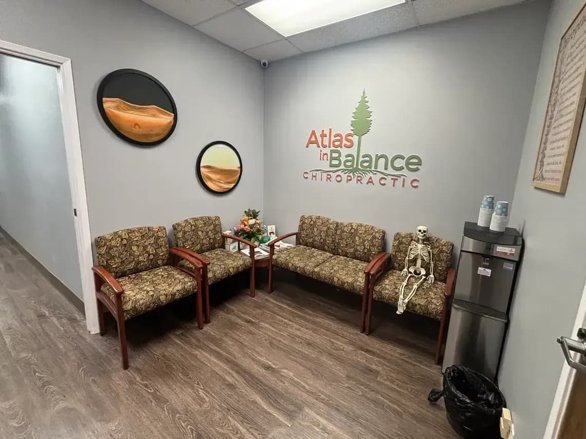 The quiet waiting room at Atlas in Balance in Oceanside, where migraine patients start their first visit